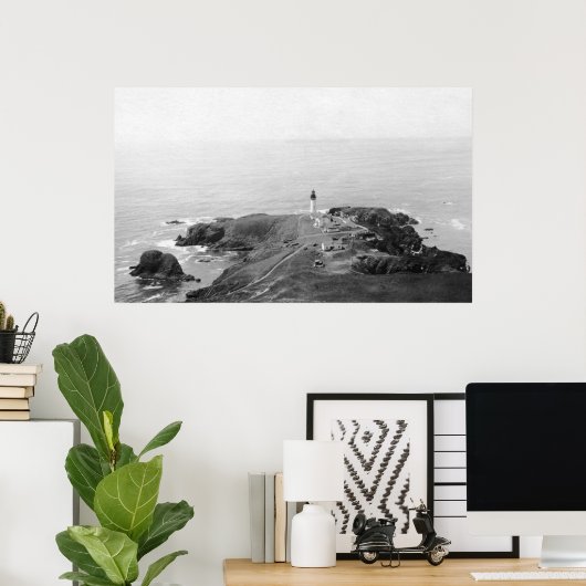 ニューポート、オレゴン州ヤキナライトハウスからゴルフ ポスター (ホームオフィス)