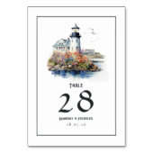ニューポート、ロードアイランド行き先結婚式 テーブルナンバー (裏面)