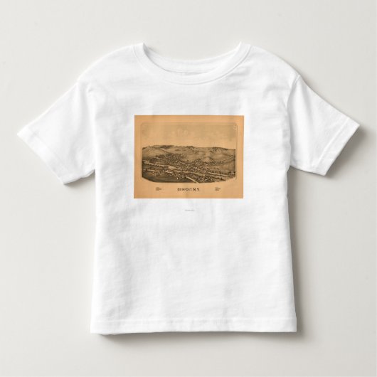 ニューポート、新しいYorkPanoramic MapNewport、NY トドラーTシャツ (正面)