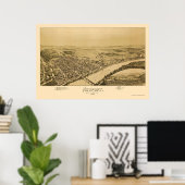 ニューポートPAパノラママップ – 1895 ポスター (ホームオフィス)