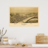 ニューポートPAパノラママップ – 1895 ポスター (キッチン)