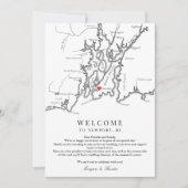 ニューポートRIの結婚ウェルカムウィークエンドの日程 サンキューカード (正面)