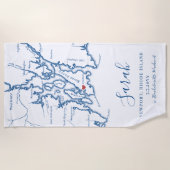 ニューポートRIパーソナライズされたバチェロレッテ週末 ビーチタオル (正面)