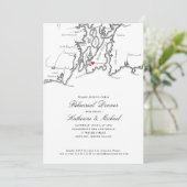 ニューポートRI白黒結婚のリハーサルディナー 招待状 (スタンド正面)