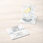 ニューポートRI結婚のウェルカムパーティーカクテルアワー スクエアペーパーコースター (インサイチュ)