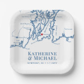 ニューポートRI結婚の婚約パーティ ペーパープレート (正面)