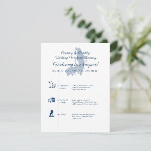 ニューポートRI結婚式当日の行程表 エンクロージャーカード (スタンド正面)