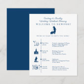 ニューポートRI結婚式週末の予定タイムライン同封 エンクロージャーカード (正面/裏面)