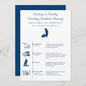 ニューポートRI結婚式週末の予定タイムライン 招待状 (正面/裏面)