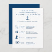 ニューポートRI結婚式週末の予定表のタイムライン同封 エンクロージャーカード (正面/裏面)