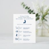 ニューポートRI結婚式週末の予定表 エンクロージャーカード (スタンド正面)