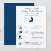 ニューポートRI結婚式週末の予定 招待状 (正面/裏面)