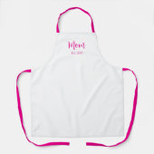 ニューマカワイホットピンクタイポグラフィ母の日 エプロン (正面)