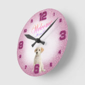 ニューマザーベイビーシャワーギフトベビー ラウンド壁時計 (傾斜)