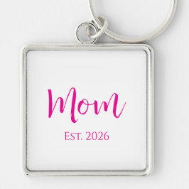 ニューマホットピンクエレガントタイポグラフィ母の日 キーホルダー