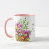 ニューママグカップ、ピンクの花 マグカップ (左)
