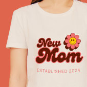 ニューマレトロピンクの花カスタムの年 Tシャツ