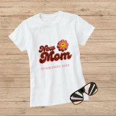 ニューマレトロピンクの花カスタムの年 Tシャツ