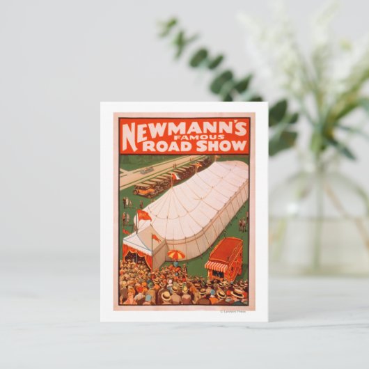 ニューマンの有名な魔法ロードテントショーのポスター ポストカード (スタンド正面)