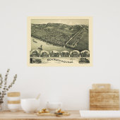 ニューマーティンズビルWVパノラママップ – 1899 ポスター (キッチン)