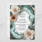 ニューマーブルモンスターエメラルドグリーンと金ゴールド結婚ズ 招待状 (正面)