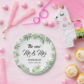 ニューミスター&ミセスリーフウェディングパーティー紙ナプキンズ ペーパープレート (パーティー)