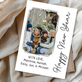 ニューミニマルな黒と白の写真 - お正月 シーズンカード