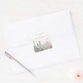 ニューミニマルヨークシティスカイラインウォーター結婚カラー スクエアシール (封筒)