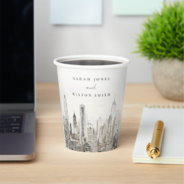 ニューミニマルヨークシティスカイラインウォーター結婚カラー 紙コップ