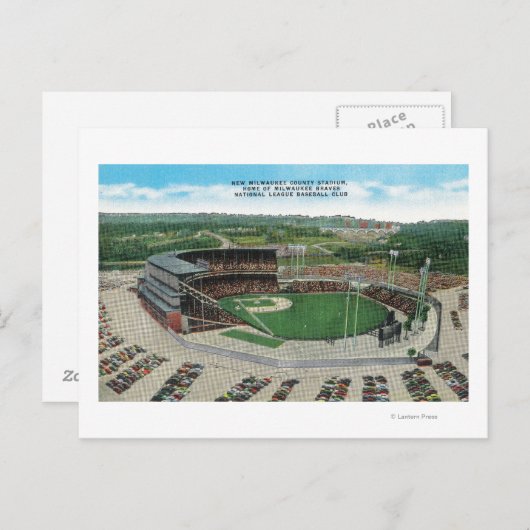 ニューミルウォーキーカウンティスタジアムの空中表示 ポストカード (正面/裏面)