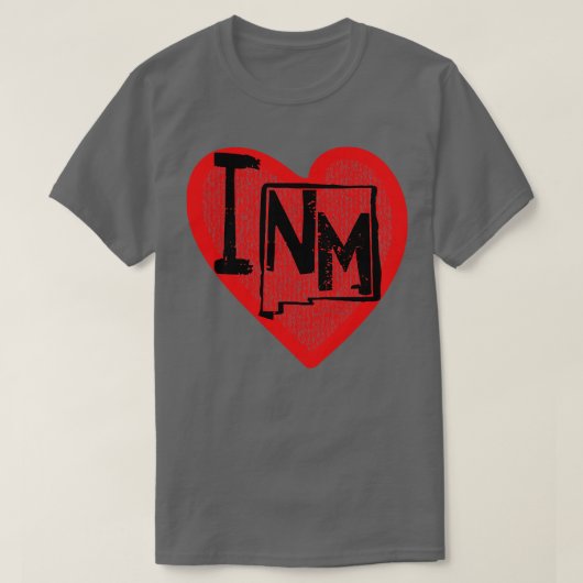 ニューメキシコが大好き ニューメキシコにハートマーク Tシャツ (デザイン正面)