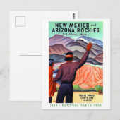 ニューメキシコとアリゾナのロッキー山脈、ヴィンテージ旅行 ポストカード (正面/裏面)