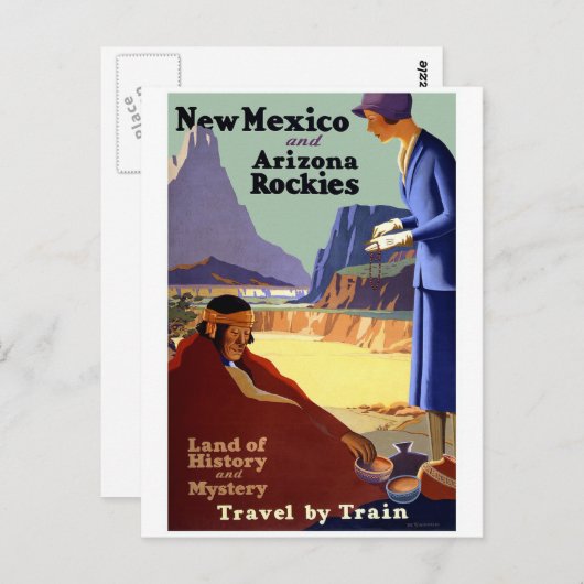ニューメキシコとアリゾナロッキーズヴィンテージ旅行 ポストカード (正面/裏面)