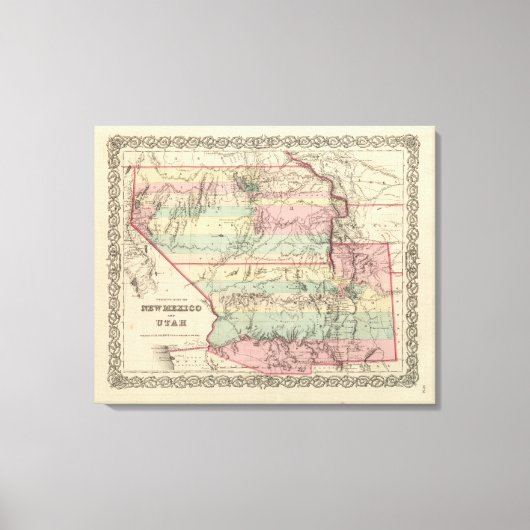 ニューメキシコとユタの領土 キャンバスプリント (正面)