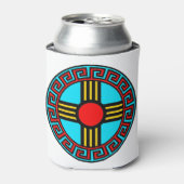 ニューメキシコと先住民ツィアサンゴッドシンボル 缶クーラー (缶正面)