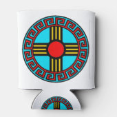 ニューメキシコと先住民ツィアサンゴッドシンボル 缶クーラー (裏面)