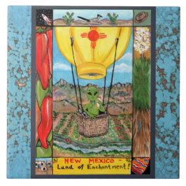 ニューメキシコのお土産エイリアンバルーンツィアタイルトリベット タイル