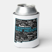 ニューメキシコのかわいい地図アルバカーキの地図サンタフェ 缶クーラー (缶正面)
