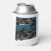 ニューメキシコのかわいい地図アルバカーキの地図サンタフェ 缶クーラー (缶裏面)