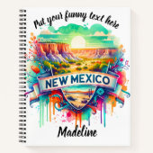 ニューメキシコのアートシーン鮮やかに沈む夕日 ノートブック (正面)