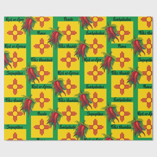 ニューメキシコのクリスマスはEnchiladas Chiliの香り ラッピングペーパー (フラット)
