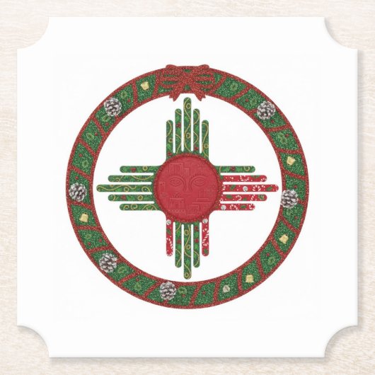 ニューメキシコのクリスマス ペーパーコースター (正面)