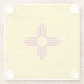 ニューメキシコのグランジな旗。 ニューメキシコの旗との ガラスコースター (裏面)