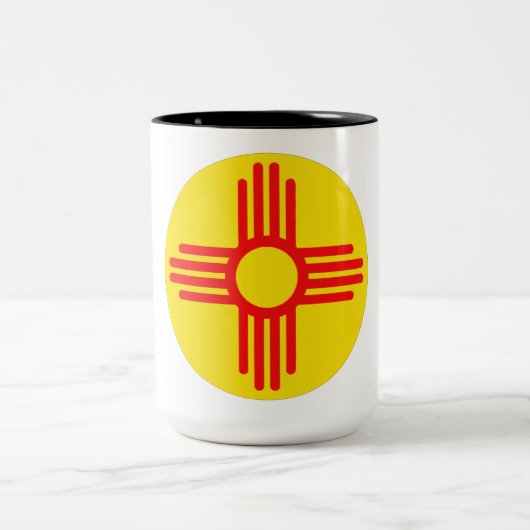 ニューメキシコのジア・サン・シンボル ツートーンマグカップ (中央)