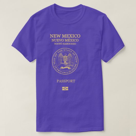 ニューメキシコのパスポート Tシャツ (デザイン正面)