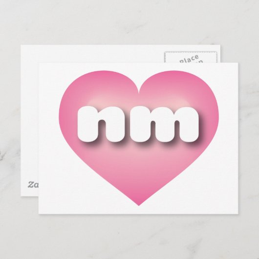 ニューメキシコのピンクフェードハート – 私はnmが大好き ポストカード (正面/裏面)