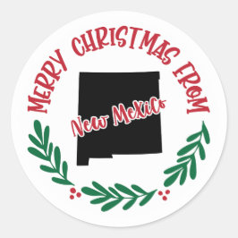 ニューメキシコのホリデーステッカー ラウンドシール