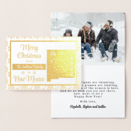 ニューメキシコのメリークリスマス州写真 箔カード