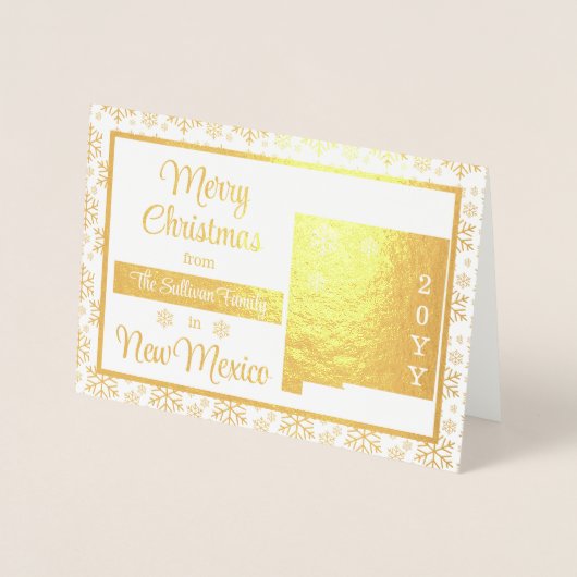 ニューメキシコのメリークリスマス州写真 箔カード (正面)