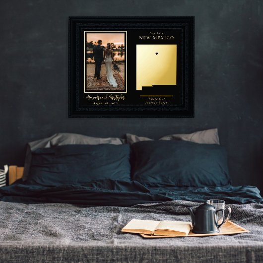 ニューメキシコの写真を撮り始め結婚た場所 箔ポスター